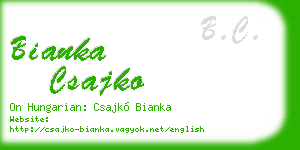 bianka csajko business card